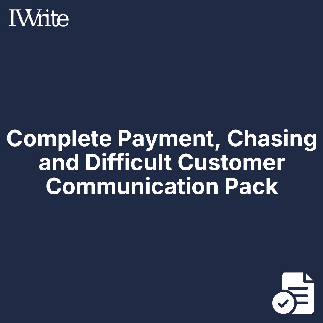 Complete Payment, Chasing and Difficult Customer Communication Pack