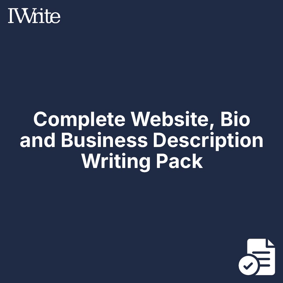Complete Website, Bio and Business Description Writing Pack