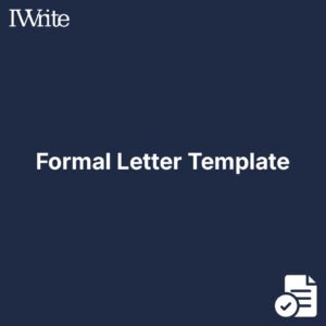 Formal Letter Template