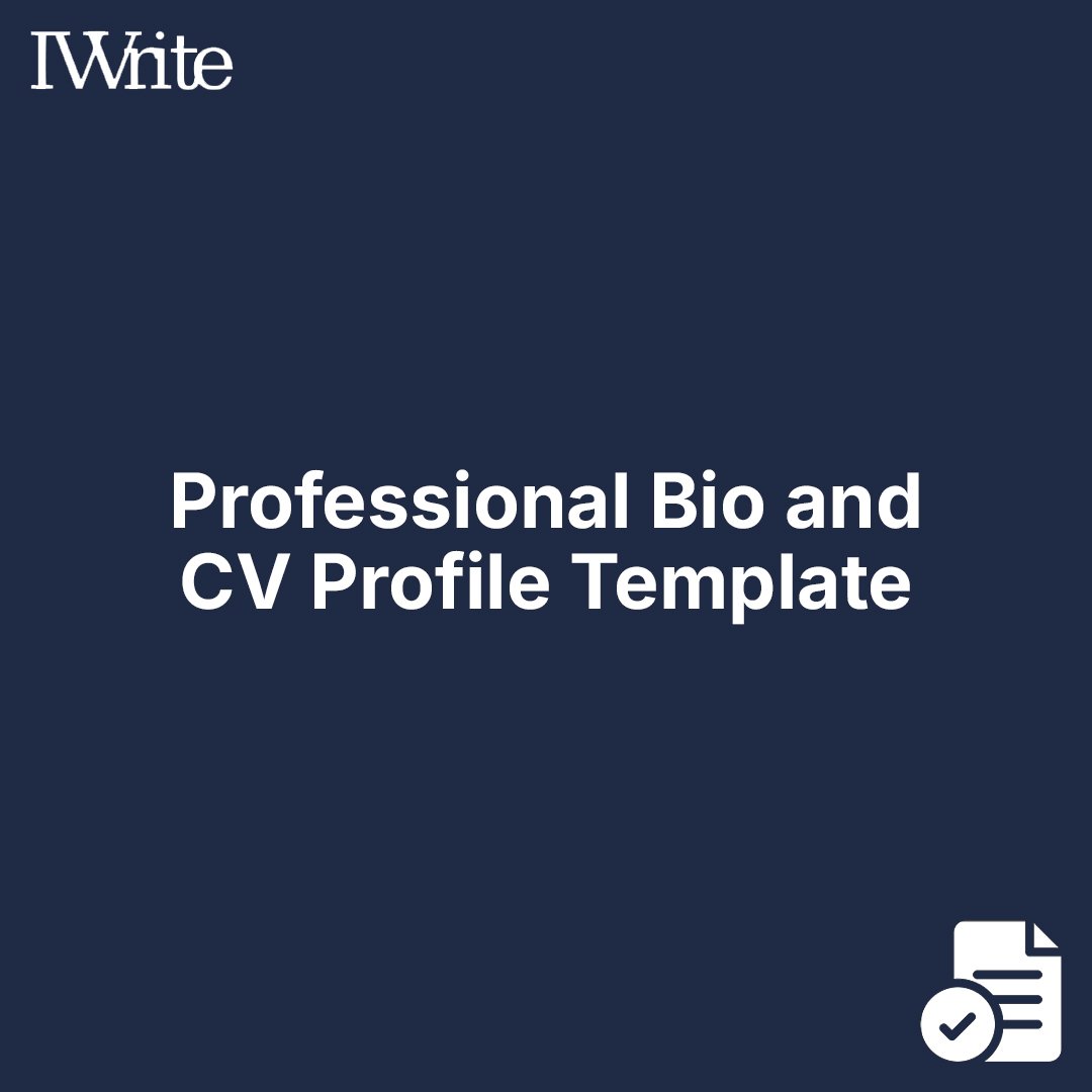 Professional Bio and CV Profile Template